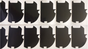 El ANIMAL DOMÉSTICO negro brillante cortó cubrir reflexivo de Mylar con tintas ignífugo